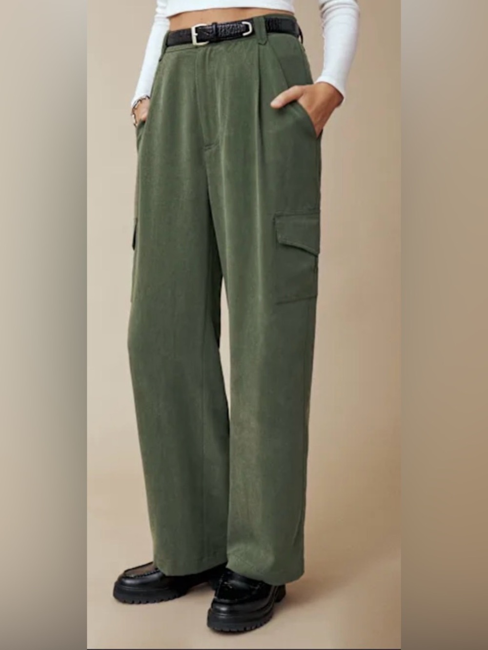 Reformation - Jackson Wide Leg Cargo Pants | Size 4 | Fern Green